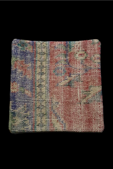 - Art Deco Bohem Halı El Dokuması Vintage Kırlent Minder 40x40cm (0152)