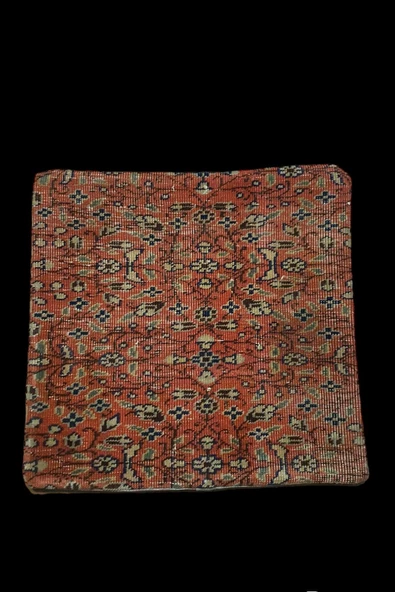 Şok Fiyat ! Açılışa Özel %50 Off ! Art Deco El Dokuması Halı Vintage Kırlent Minder 40x40cm (0149)