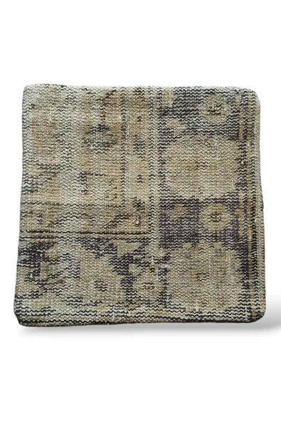 - Art Deco Bohem Halı El Dokuması Vintage Kırlent Minder 40x40cm (0110) - Resim 3