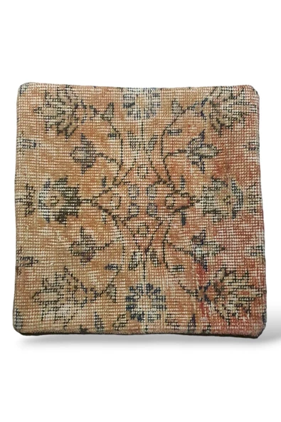 - Art Deco Bohem Halı El Dokuması Vintage Kırlent Minder 40x40cm (0136) - Resim 2