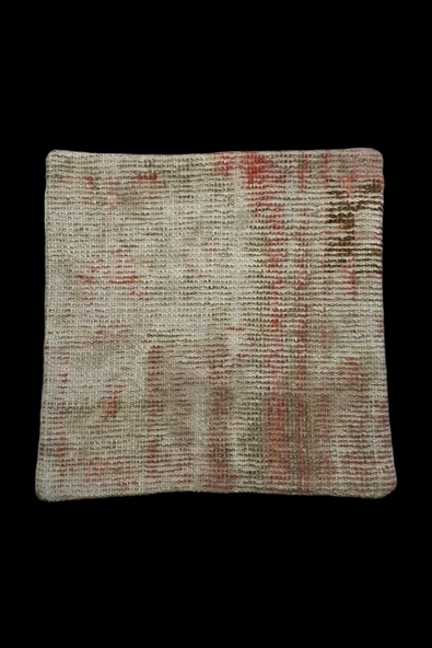 Şok Fiyat ! Açılışa Özel %50 Off ! Art Deco El Dokuması Halı Vintage Kırlent Minder 40x40cm (0178)