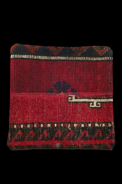 - Art Deco Bohem Halı El Dokuması Vintage Kırlent Minder 40x40cm (0144)