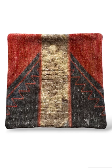 Şok Fiyat ! Açılışa Özel %50 Off ! Art Deco El Dokuması Halı Vintage Kırlent Minder 40x40cm (0101) - Resim 2