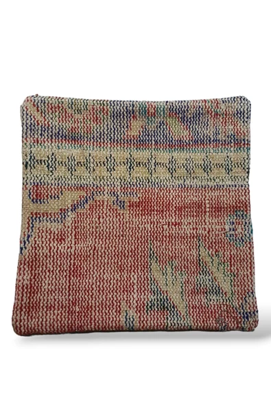 Şok Fiyat ! Açılışa Özel %50 Off ! Art Deco El Dokuması Halı Vintage Kırlent Minder 40x40cm (0142) - 2