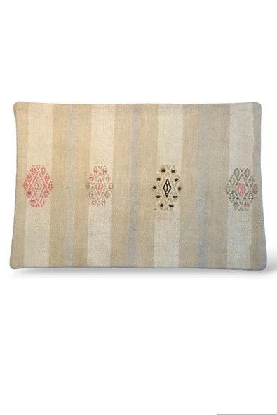 Art Deco Bohem Halı El Dokuması Vintage Kırlent Minder 40x60cm [01]