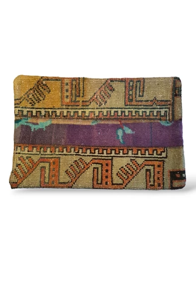 -Açılış Özel Fiyat Art Deco Bohem Halı El Dokuması Vintage Kırlent Minder 40x60cm 047]