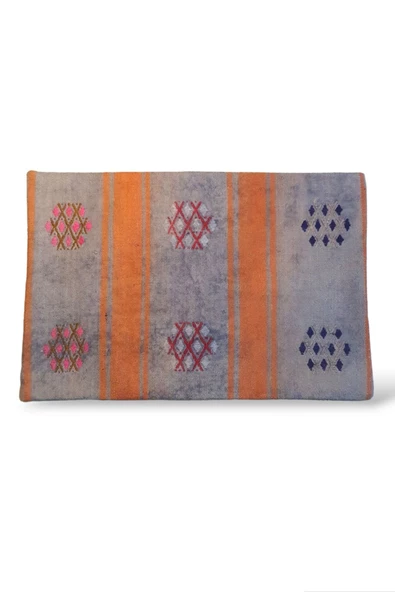 -Açılış Özel Fiyat Art Deco Bohem Halı El Dokuması Vintage Kırlent Minder 40x60cm [01] ürün görseli