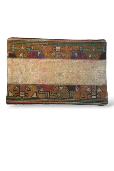 -Açılış Özel Fiyat Art Deco Bohem Halı El Dokuması Vintage Kırlent Minder 40x60cm [01]