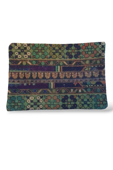 Açılış Özel Fiyat Art Deco Bohem Halı El Dokuması Vintage Kırlent Minder 40x60cm [01] ürün görseli