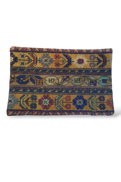 Art Deco Bohem Halı El Dokuması Vintage Kırlent Minder 40x60cm 01 ürün görseli