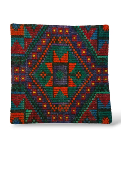 - Açılış Özel Fiyat Art Deco Bohem Halı El Dokuması Vintage Kırlent Minder 50x50cm [4]