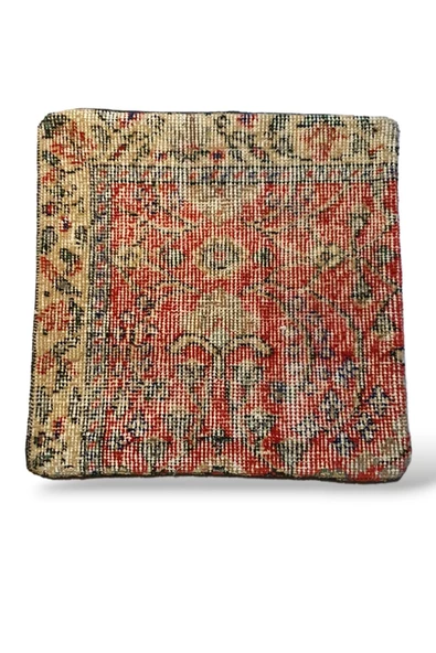 - Açılış Özel Fiyat Art Deco Bohem Halı El Dokuması Vintage Kırlent Minder 40x40cm 198