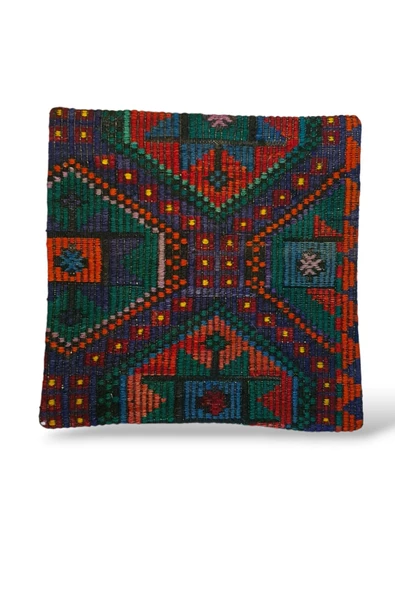 -açılış Özel Fiyat Art Deco Bohem Halı El Dokuması Vintage Kırlent Minder 50x50cm [10]