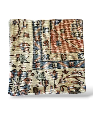 -  Art Deco Bohem Halı El Dokuması Vintage Kırlent Minder 40x40cm 289