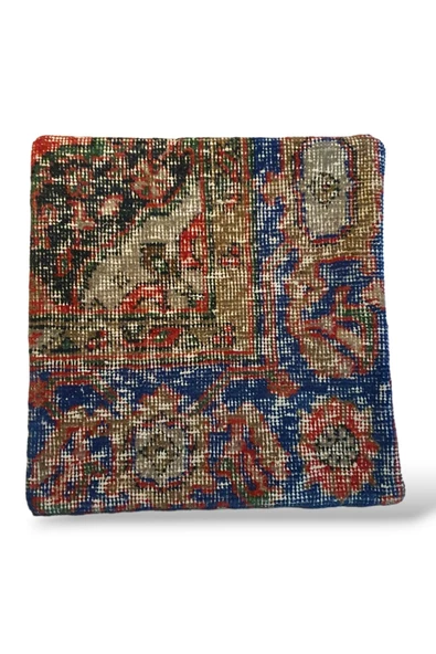 - Açılış Özel Fiyat Art Deco Bohem Halı El Dokuması Vintage Kırlent Minder 40x40cm 442
