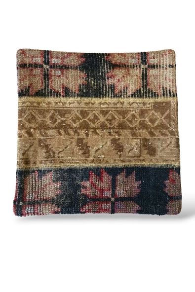 - Açılış Özel Fiyat Art Deco Bohem Halı El Dokuması Vintage Kırlent Minder 40x40cm 289