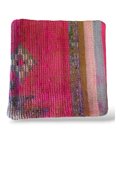 Açılış Özel Fiyat Art Deco Bohem Halı El Dokuması Vintage Kırlent Minder 40x40cm 289