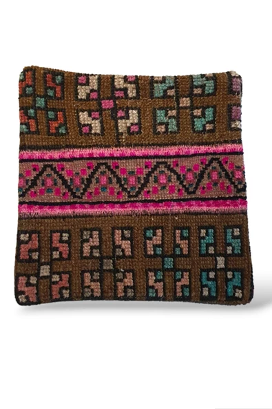 - Açılış Özel Fiyat Art Deco Bohem Halı El Dokuması Vintage Kırlent Minder 40x40cm 432 ürün görseli