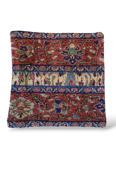 Art Deco Bohem Halı El Dokuması Vintage Kırlent Minder 40x40cm 248