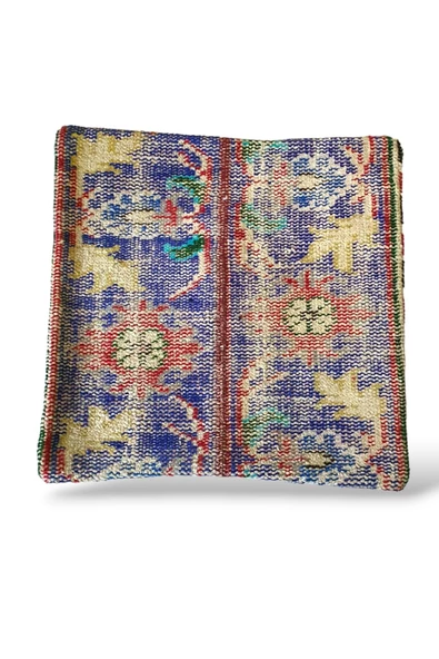 - Açılış Özel Fiyat Art Deco Bohem Halı El Dokuması Vintage Kırlent Minder 40x40cm 289