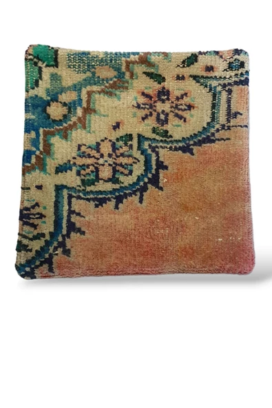- Açılış Özel Fiyat Art Deco Bohem Halı El Dokuması Vintage Kırlent Minder 40x40cm 248