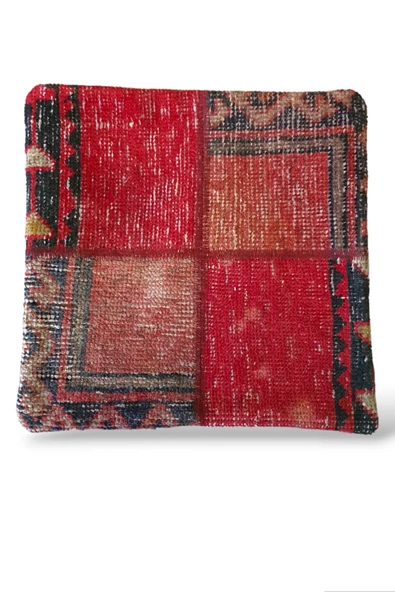 - Açılış Özel Fiyat Art Deco Bohem Halı El Dokuması Vintage Kırlent Minder 40x40cm 248