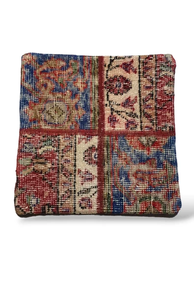 Art Deco Bohem Halı El Dokuması Vintage Kırlent Minder 40x40cm 198