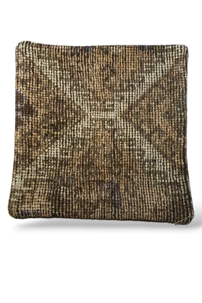 - Açılış Özel Fiyat Art Deco Bohem Halı El Dokuması Vintage Kırlent Minder 40x40cm 198