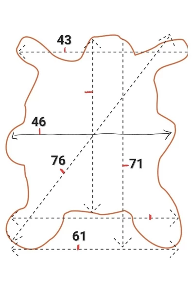 Art Deco Hakiki Deri Gerçek Koyun Postu 61x71cm (096) Posteki Inek Dana Halı Kilim Ev Dekor - 2