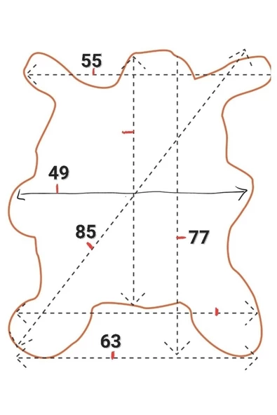 Art Deco Hakiki Deri Gerçek Koyun Postu 63x77cm (092) Posteki Inek Dana Halı Kilim Ev Dekor - 2