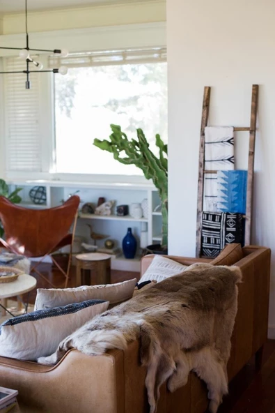 - Art Deco Hakiki Oğlak Gerçek Deri Post, Interiordesign, Ev Dekor 45x62cm [0105] - 5