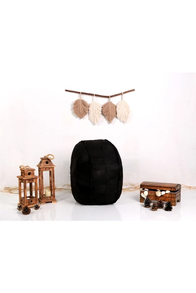 - El Yapımı  Deri Orijinal Bohem Ottoman Puf Minder 60cm - 5