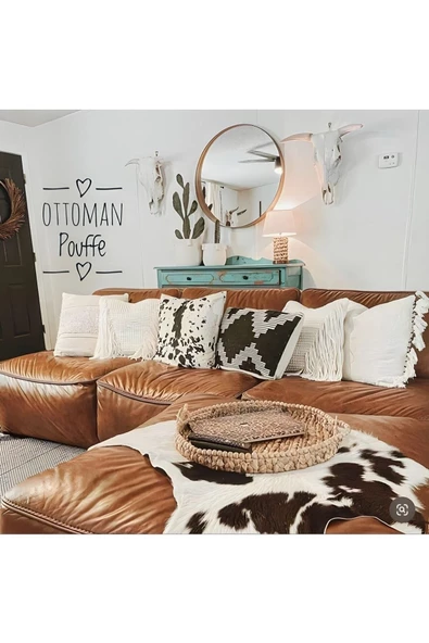 Art Deco Hakiki Oğlak Gerçek Deri Post 41x63cm [0104] Interiordesign Ev Dekor - 5