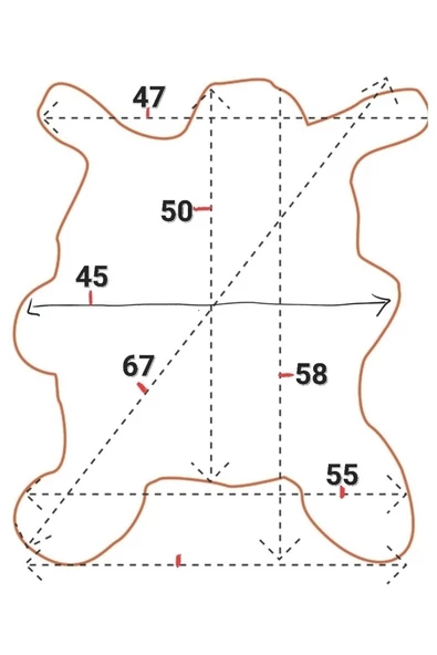 Şok Fiyat Açılışa Özel %50 Inidirim, Hakiki Oğlak Gerçek Deri Post, Interiordesign 45x58cm [087] - 3