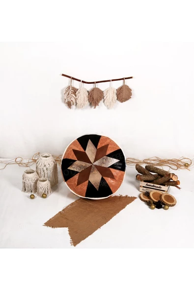 Şok Fiyat Açılışa Özel %50 Off! Art Deco El Yapımı Hakiki Deri Orijinal Bohem Ottoman Puf Minder60cm - 4