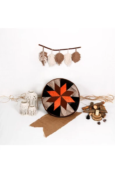 Şok Fiyat Açılışa Özel %50 Off! Art Deco El Yapımı Hakiki Deri Orijinal Bohem Ottoman Puf Minder60cm - Resim 4