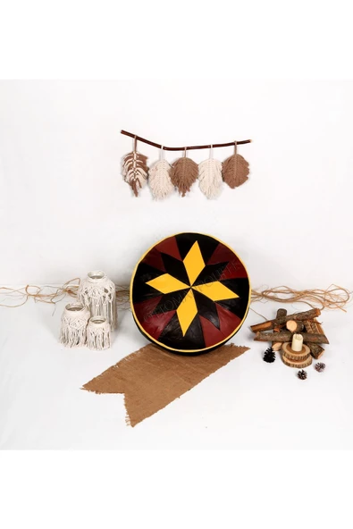 Şok Fiyat Açılışa Özel %50 Off! Art Deco El Yapımı Hakiki Deri Orijinal Bohem Ottoman Puf Minder60cm - Resim 5