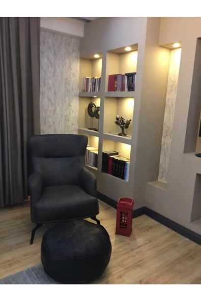 Şok Fiyat Açılışa Özel %50 Off! Art Deco El Yapımı Hakiki Deri Orijinal Bohem Ottoman Puf Minder60cm - Resim 3