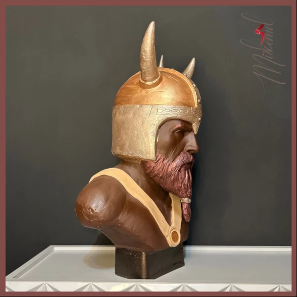 Viking savaşçısı Ragnar ( el yapımı büst tasarımı, ev dekorasyonu, benzersiz ) Mukemel tasarımları - 5