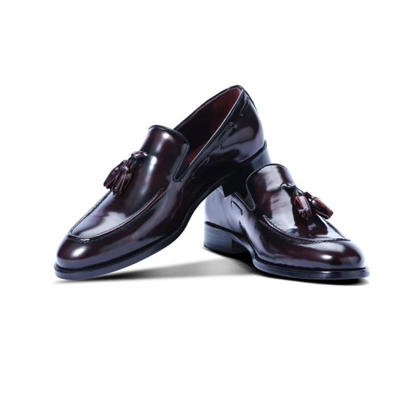 Erkek Hakiki Deri Bordo Açma Damatlık Ayakkabı - 3