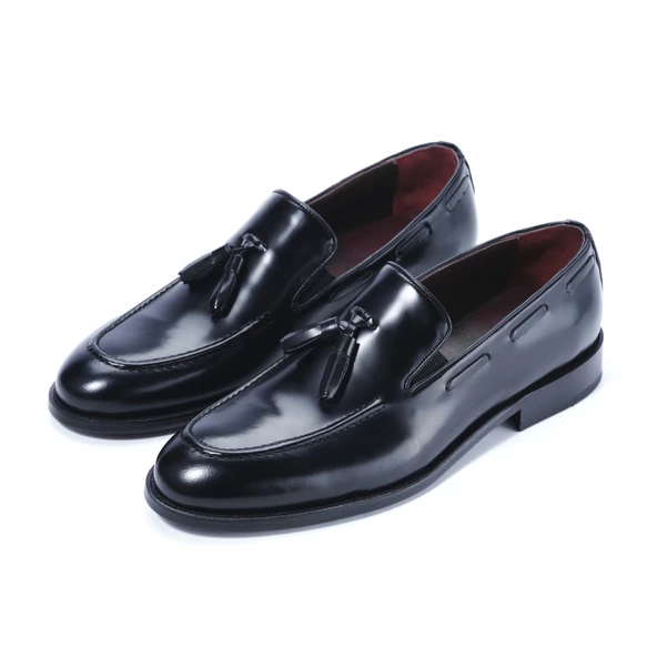 Erkek Hakiki Açma Deri Siyah Klasik Ayakkabı - 2