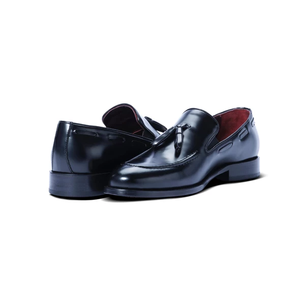 Erkek Hakiki Açma Deri Siyah Klasik Ayakkabı - 7