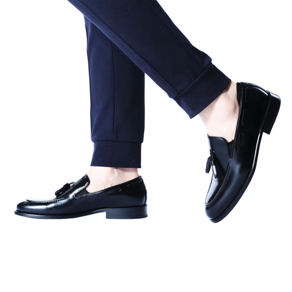 Erkek Hakiki Açma Deri Siyah Klasik Ayakkabı - 3