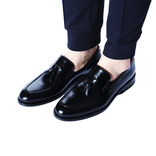 Erkek Hakiki Açma Deri Siyah Klasik Ayakkabı - 6