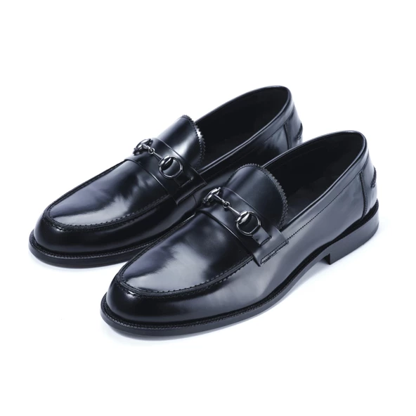 Erkek Hakiki Açma Deri Siyah Klasik Ayakkabı - 2