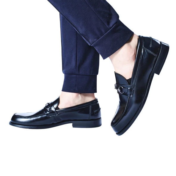 Erkek Hakiki Açma Deri Siyah Klasik Ayakkabı - 3