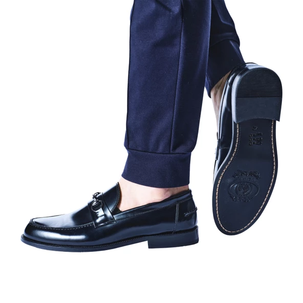 Erkek Hakiki Açma Deri Siyah Klasik Ayakkabı - 4