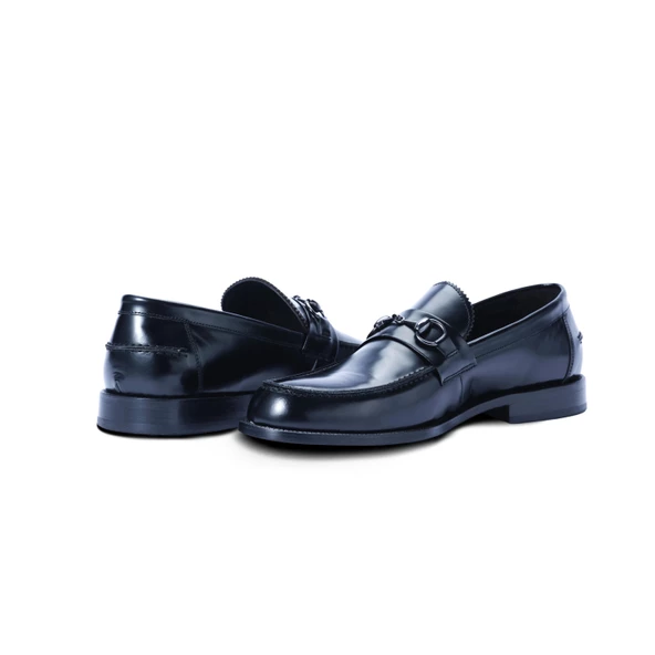 Erkek Hakiki Açma Deri Siyah Klasik Ayakkabı - 7