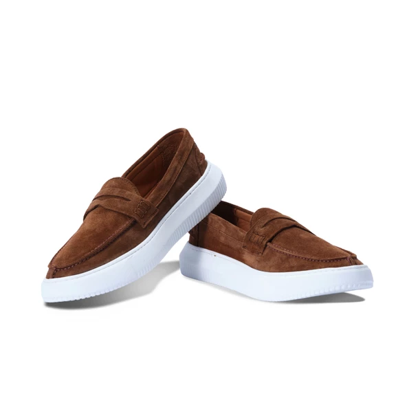 Erkek Hakiki Süet Deri Günlük Sneaker Taba Ayakkabı - 2