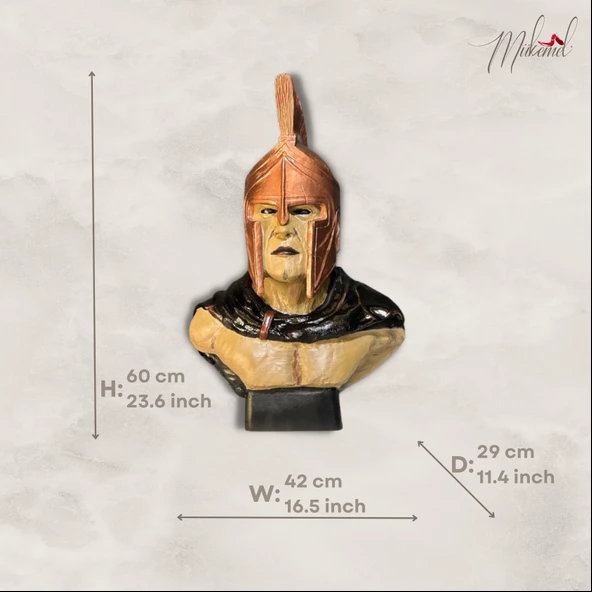 Spartacus (gladyatör büstü, kahraman figürü, lider heykeli, dekoratif savaşçı) Mukemel tasarımları - 2